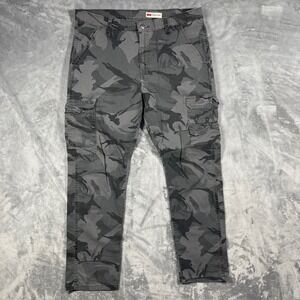 Wrangler Mens Regular Taper Cargo Pants Gray Camo 36x30(28.5) 70SYWGL